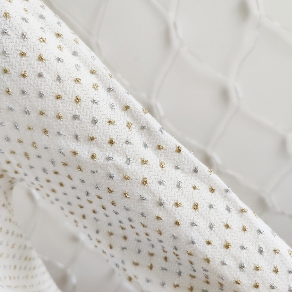 - Vintage Cardigan / Swiss Dot Metallic Knit / 60s / Size Small - Picture 4 of 6